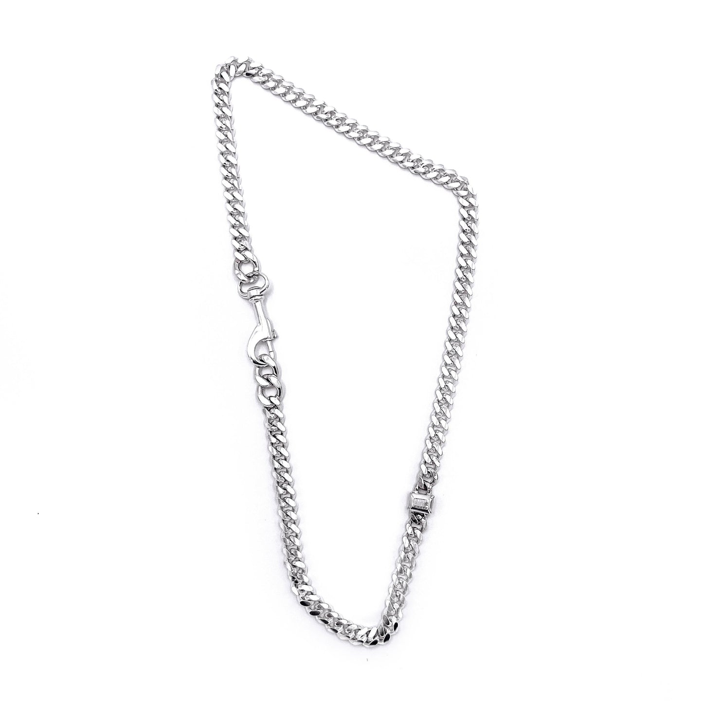 SILVER STONE THIN LINK NECKLACE