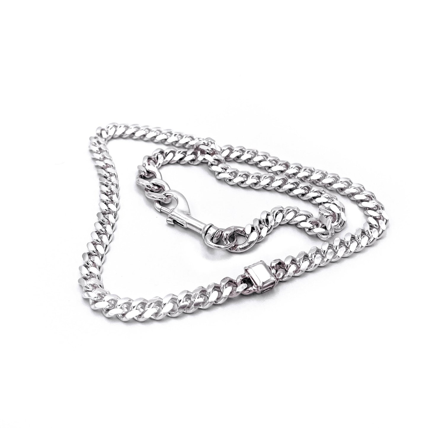 SILVER STONE THIN LINK NECKLACE