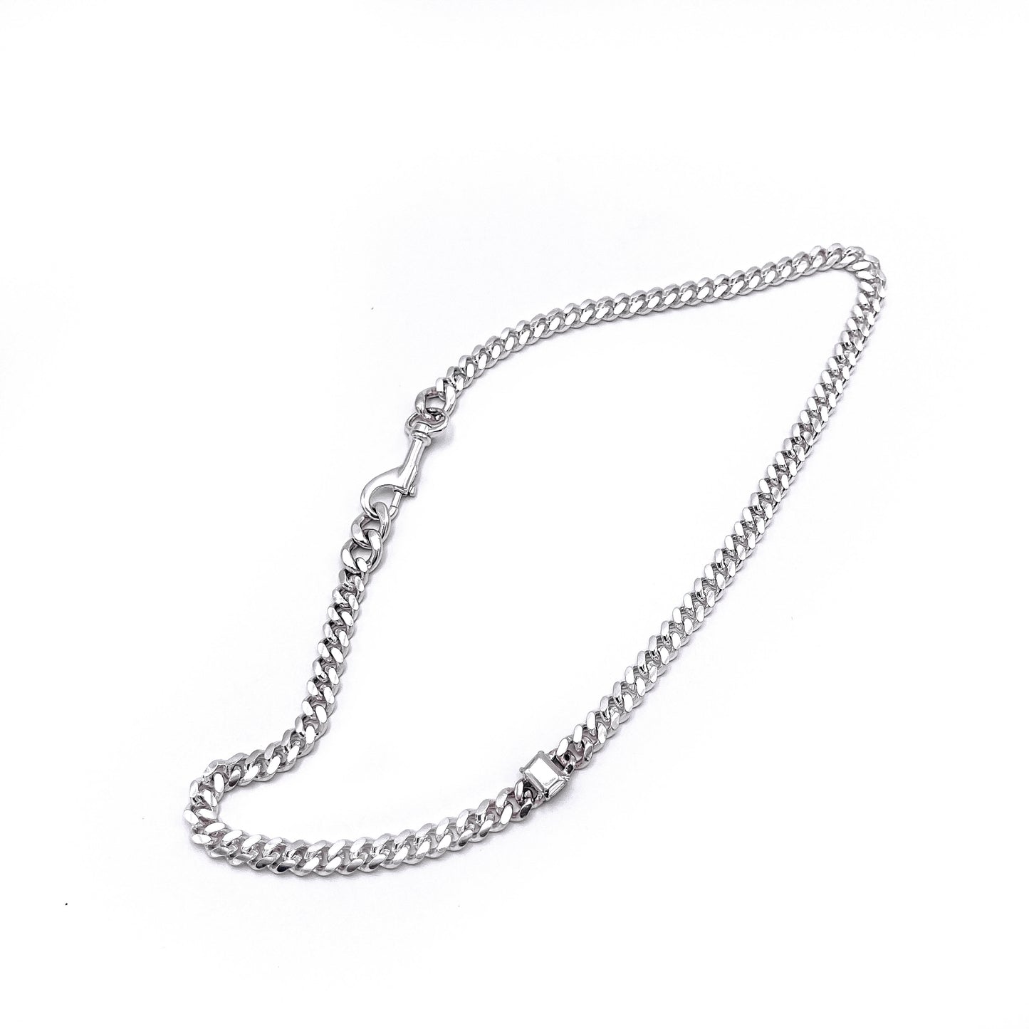 SILVER STONE THIN LINK NECKLACE